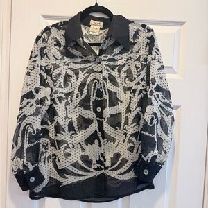 Hermes Monochrome Abstract Women’s Shirt